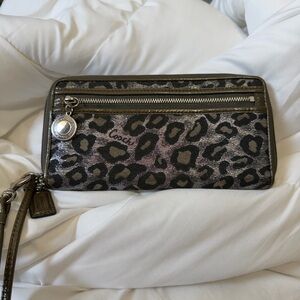 Y2k Coach Madison Leopard Print Wristlet/Wallet